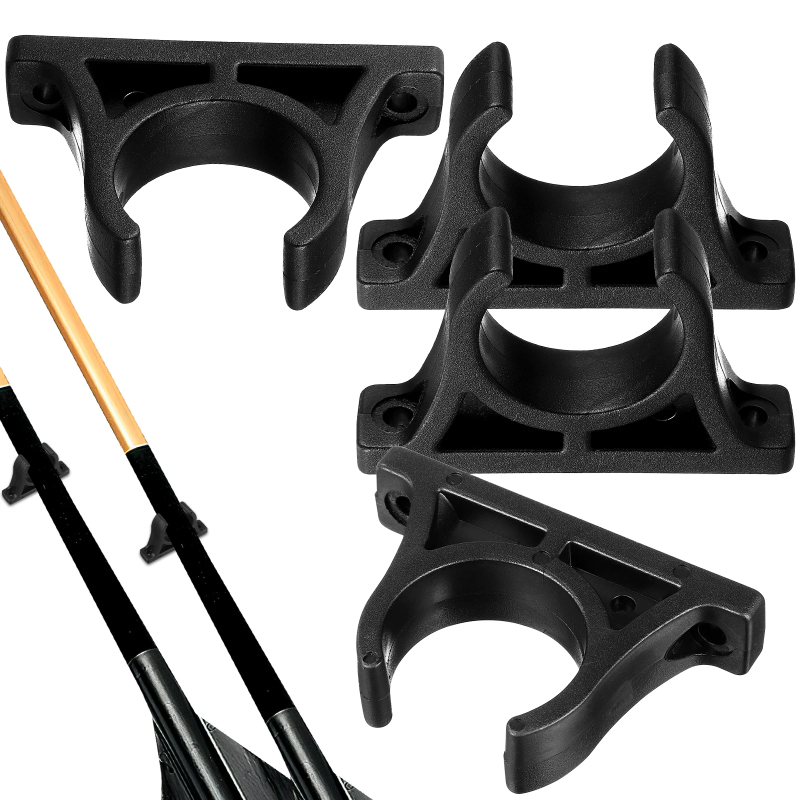

4 pcs Plastic Buckle Kayak Paddle Holder Clips for Boat Canoe Paddle Rack Mount Track Grips Reusable Design Save Power