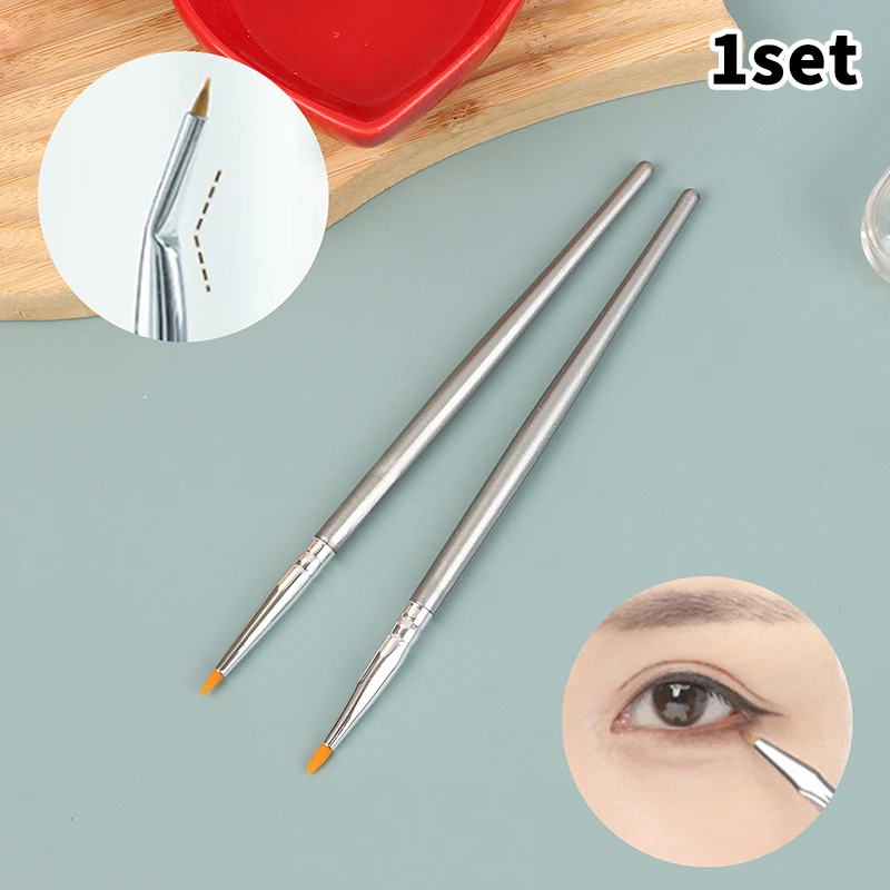 

Fine Angled Eyeliner Brushes, Precision Gel Eye Liner Brush,Synthetic Bristles Eye Makeup Tool,Ultra Thin Slanted Flat Angle For