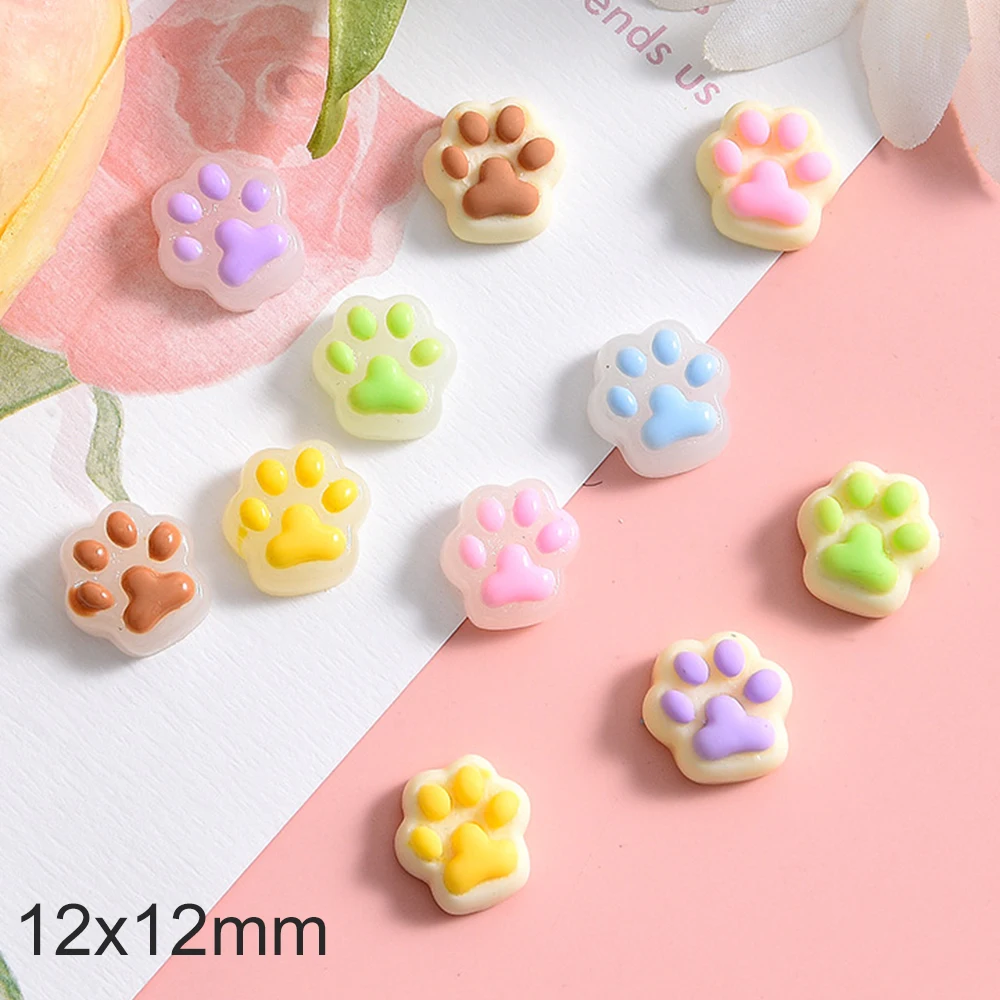 20PCS 12x12mm Claw Series Resin Flat Back Cabochons For Hairpin Scrapbooking DIY Jewelry Craft Decoration Accessories