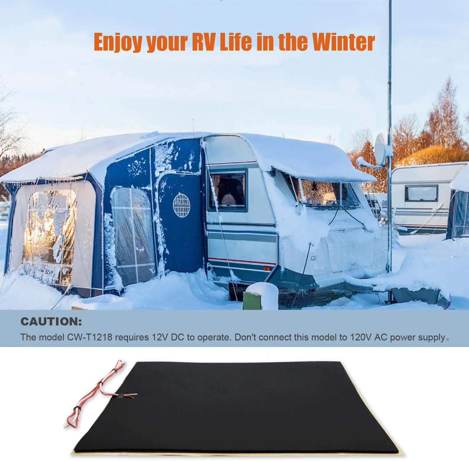 

2pcs RV Tank Heater Pad Caravan Water Tank Foam Heating Pad With Automatic Thermostat Control Winter Warmth RV Accessories