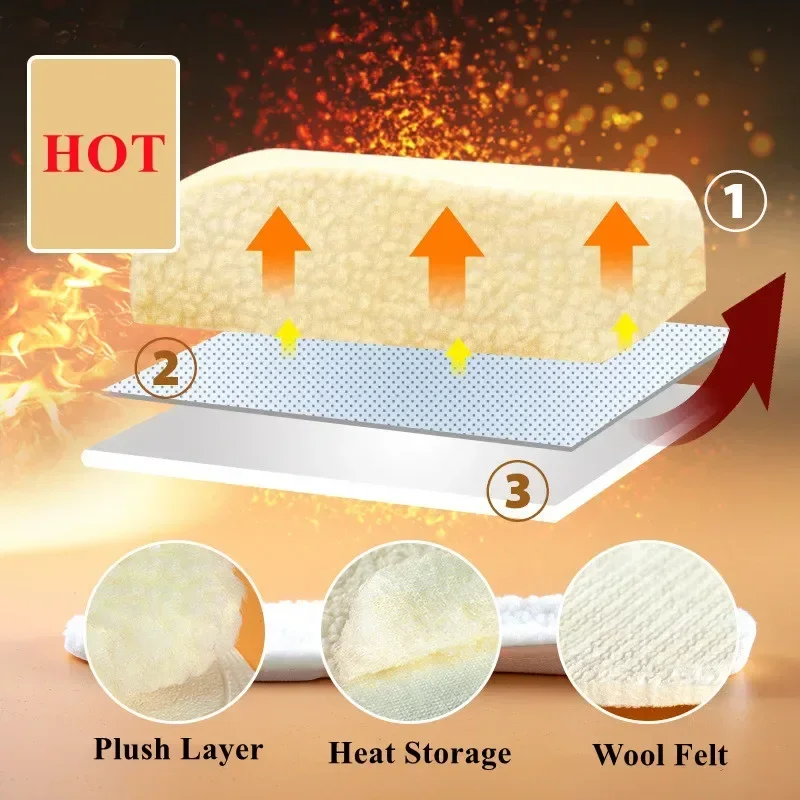 1Pair Winter Warm Shoes Insole for Feet Sports Shock Absorption Height Increase Insoles Men Women Fur Shoes Pads Growing Sole