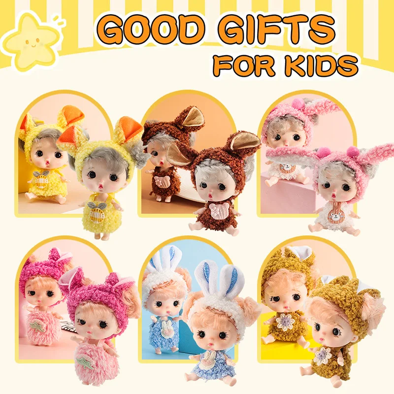 8cm Mini Rebirth Doll Sleeping Doll Handmade BJD Ornaments Simulation Baby Doll Girl Birthday Holiday Gift Newborn Blessing Gift