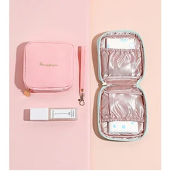 Borsa cosmetica per donna di moda coreana borsa per il trucco del rossetto Organizer borse con cerniera auricolare auricolare custodia per assorbenti igienici