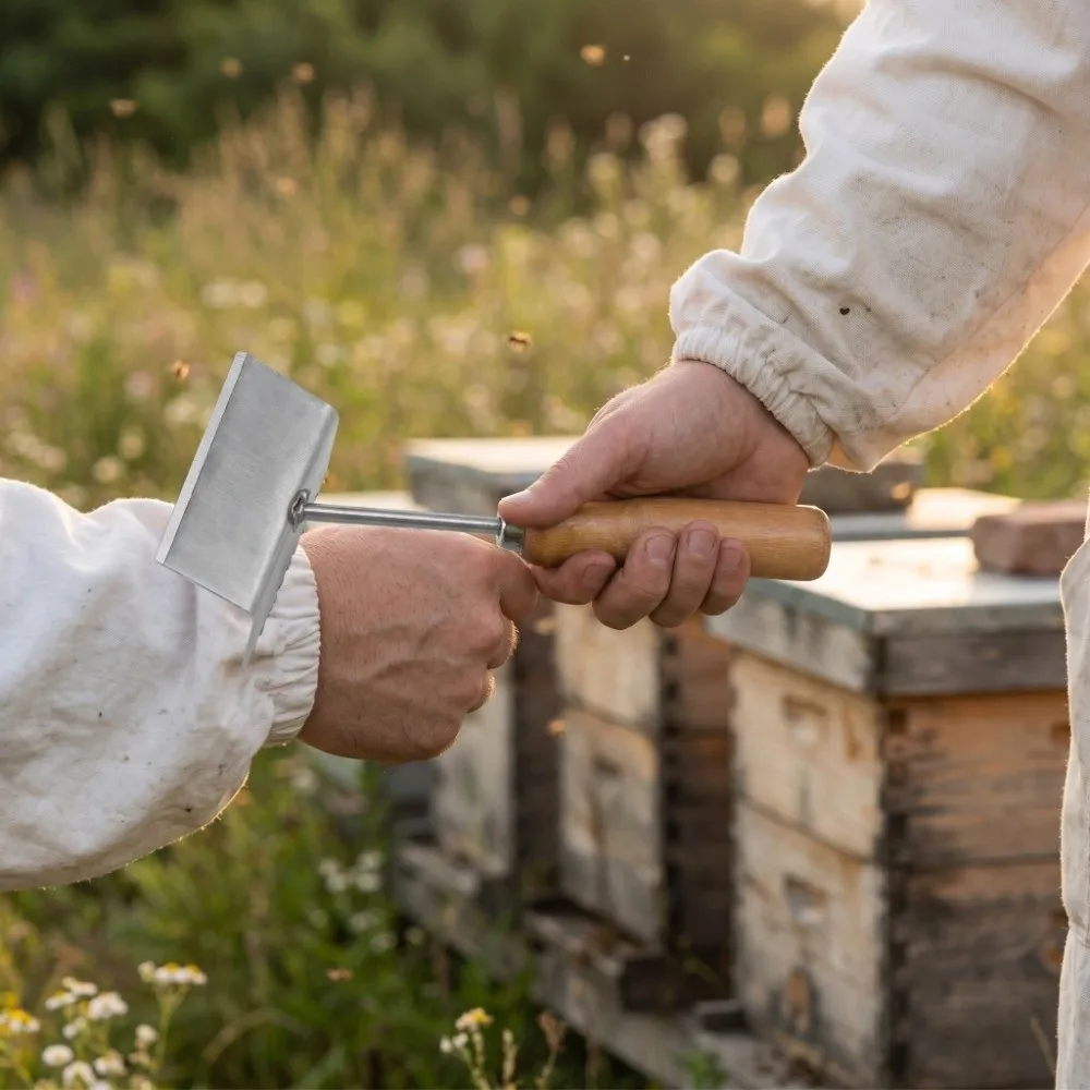Grille d'exclusion pour reine en acier inoxydable facile à nettoyer, durable et robuste, et racloir à miel pour cadre de ruche, fournitures d'apiculture