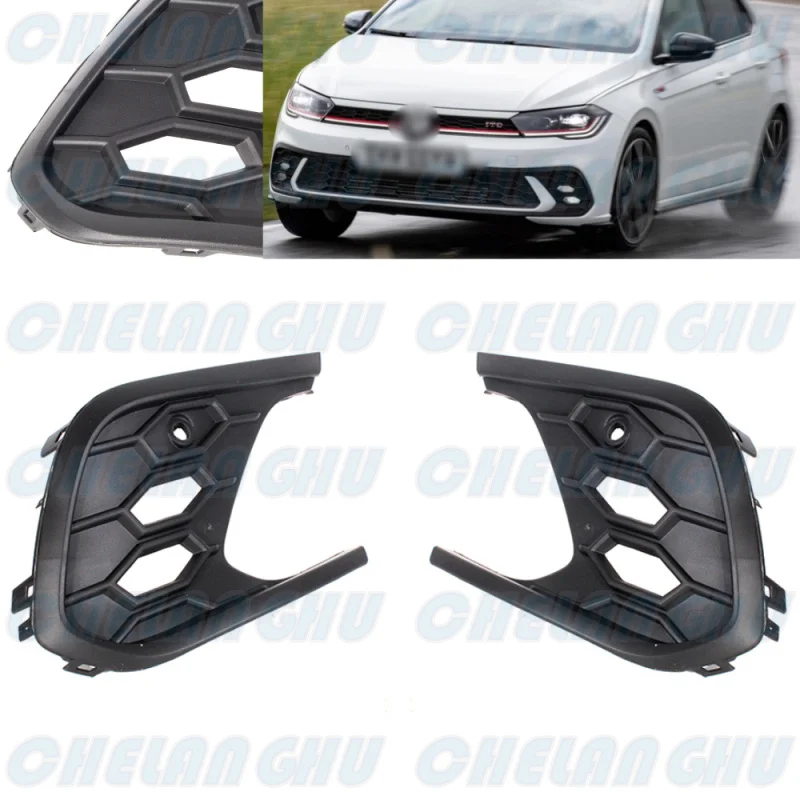 

For VW Polo GTI 2021 2022 2023 2024 1 Pair Front Fog Lights Lamp Grille Cover Car accessories 2G0853665Q 2G0853666Q