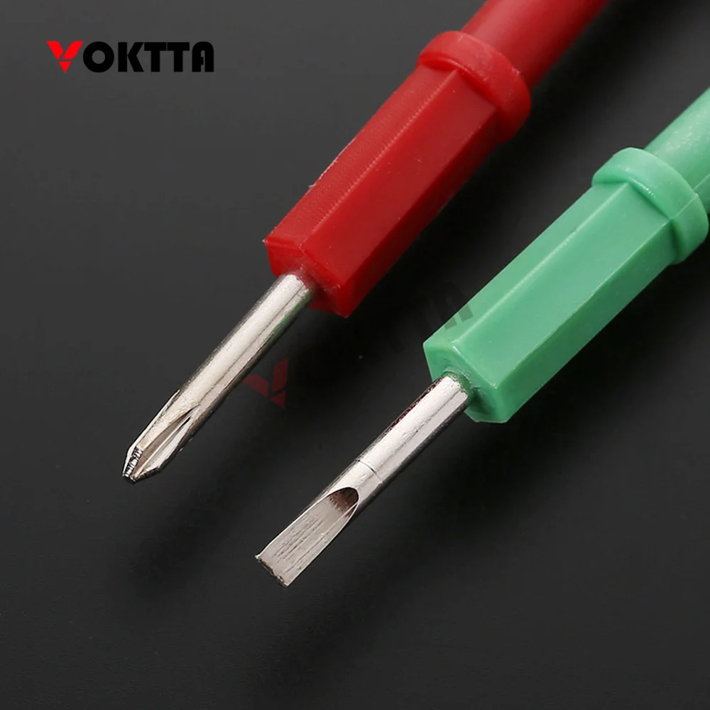 10 pz AC/DC100-500V rilevatore di tensione a doppia testa Tester elettrico penna rimovibile ScrewdriverCircuit Tester cacciavite misurazione