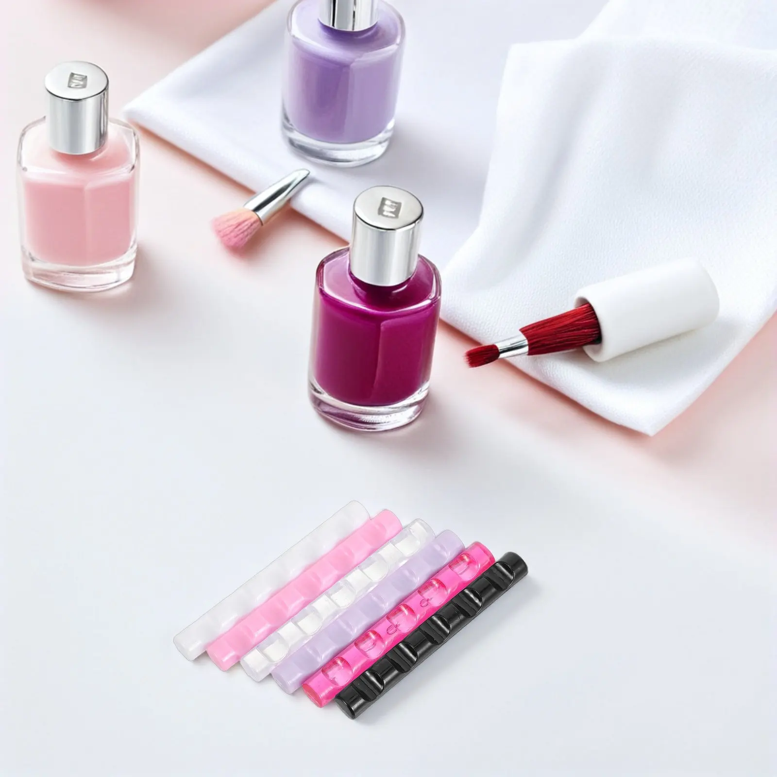 6Pcs Acrylic Nail Art Brush Holder Compact Organizer for Manicure Tools Nail Salon Desk Paint Marker Stand Desk Pencil Holder