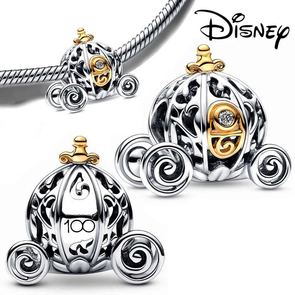 Disney-colgante de plata de ley 925 para mujer, cuentas de dibujos animados, compatible con pulsera Pan Original, regalo para hacer joyas