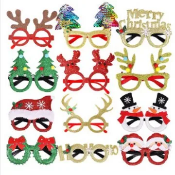 New Christmas Glasses Set - Holiday Frames Santa Party Glasses, Festive Decoration Accessories