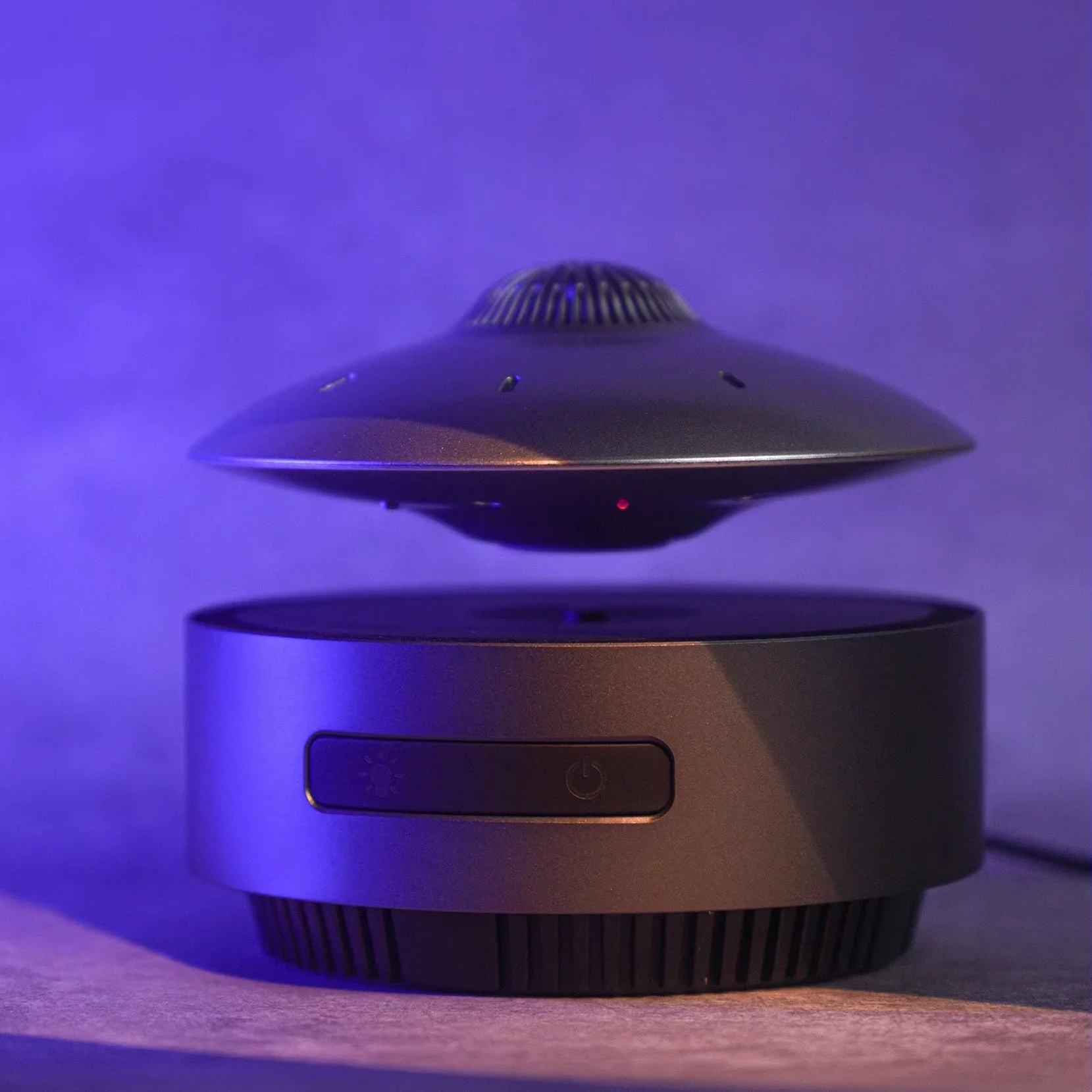 

High-Tech Durable Minimalist UFO Bluetooth Speaker with Flash LED Light Touch Control Automatic Lift-Down for Radio Use