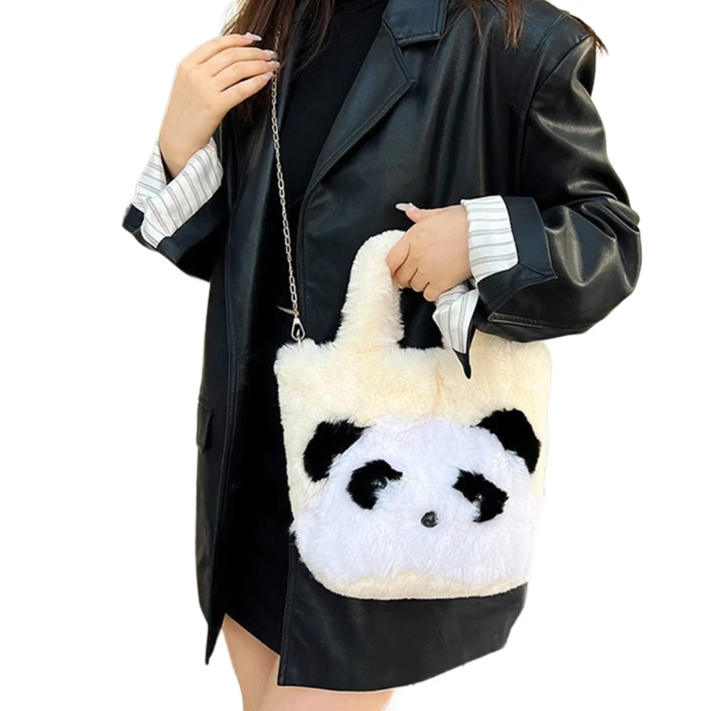 Comfortabele pluche panda handtas crossbody tassen Trendy en comfortabele schoudertas voor dames