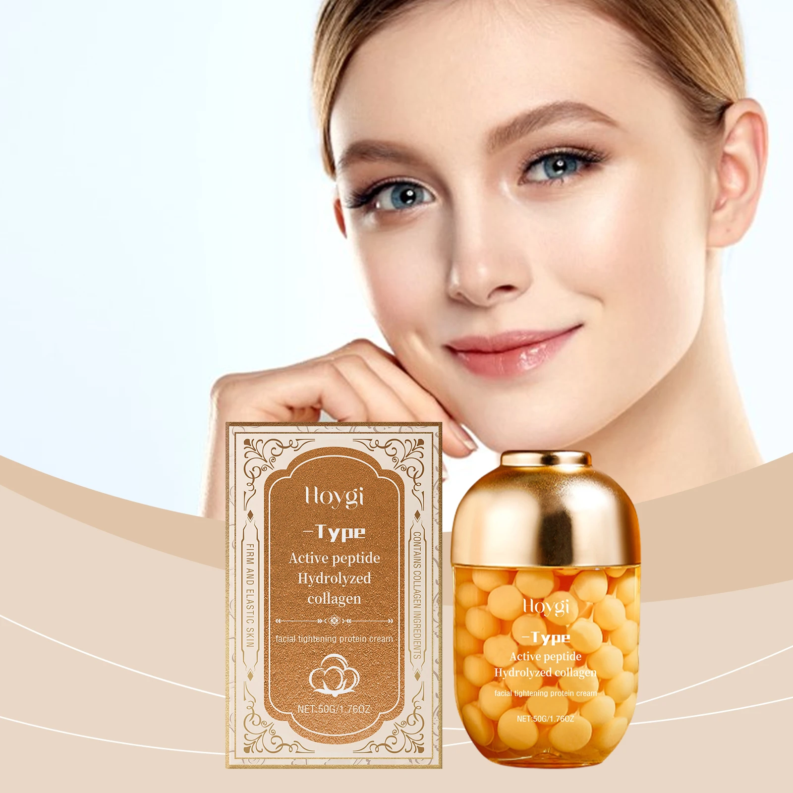 Crema rassodante al peptidico attivo e al collagene idrolizzato – Crema proteica rassodante viso antietà per pelli elastiche e giovanili – 50 g