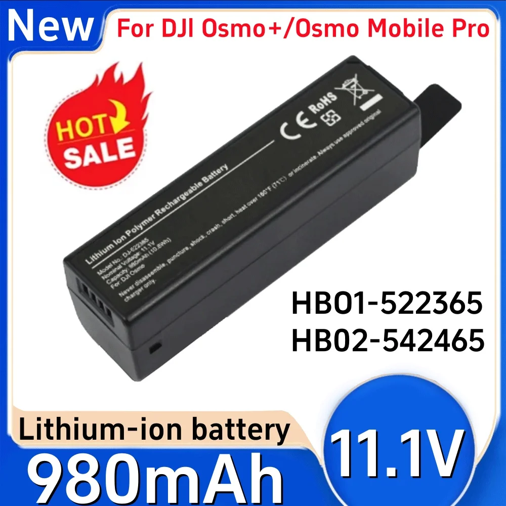 11.1v 980mah HB01-522365 intelligent battery for . osmo mobile pro cru/osmo om150 om160 handheld gimbal compatible HB02-542465