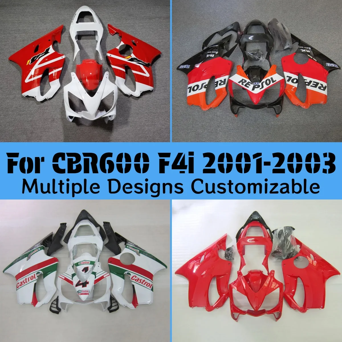 For Honda CBR 600 F4i 2001 2002 2003 High Quality Fairings CBR600F4i 01 02 03 Motorcycle Body Set Fairing Kit