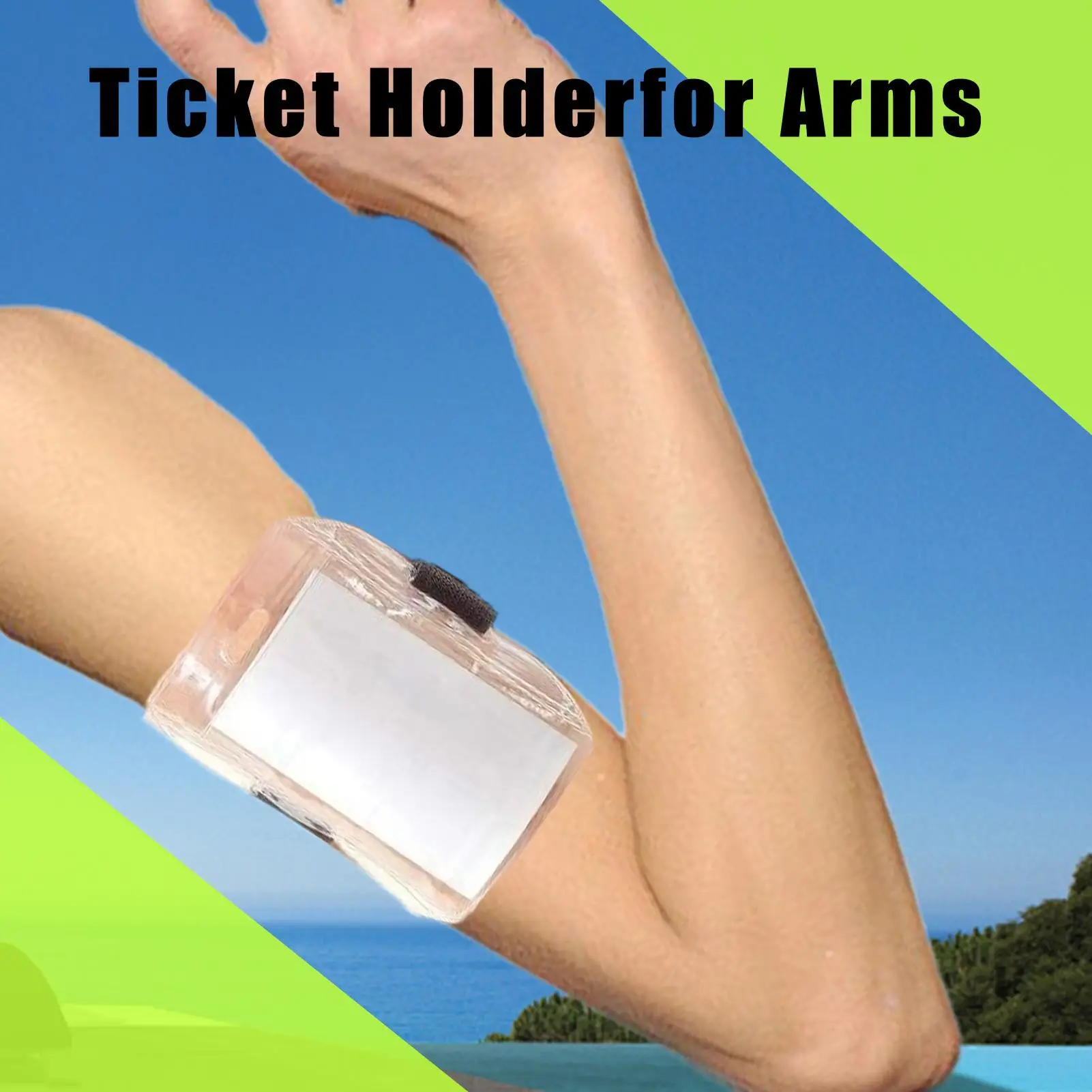Armband ID Badge Holder Adjustable Armband Badge Protector Soft Arm Tickets Pocket Portable Ski Pass Organizer for Adults