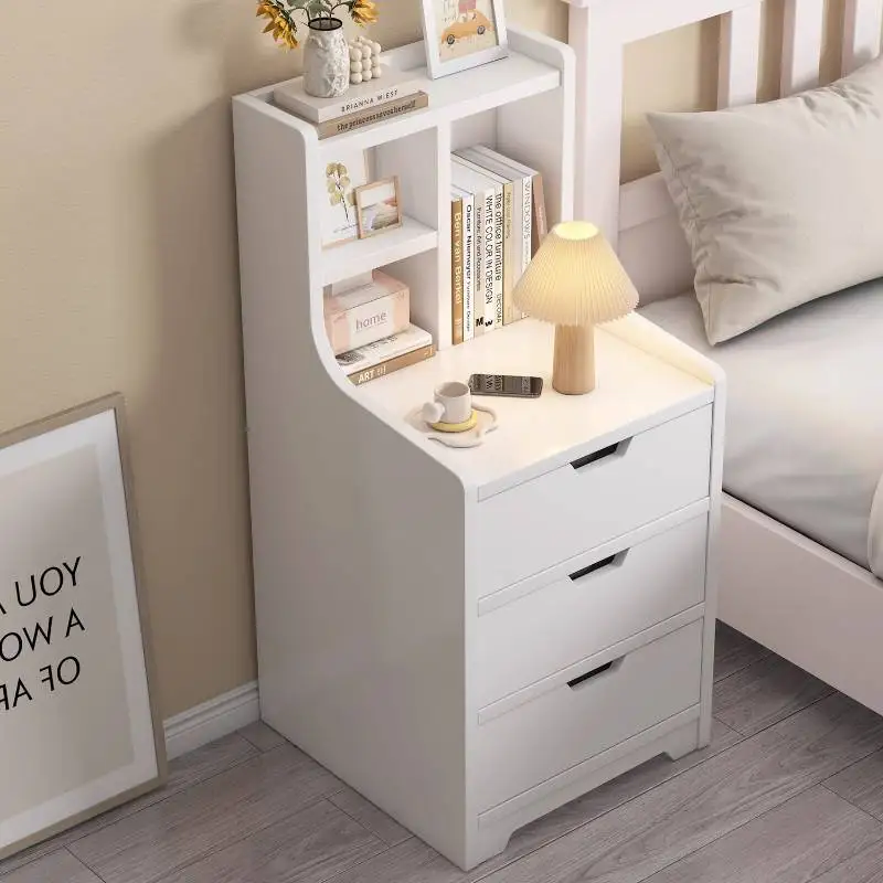 

White Office Narrow Nightstands Nordic Organizer Luxury Modern Nightstands Bookshelf Dresser Comodino Camera Da Letto Furniture