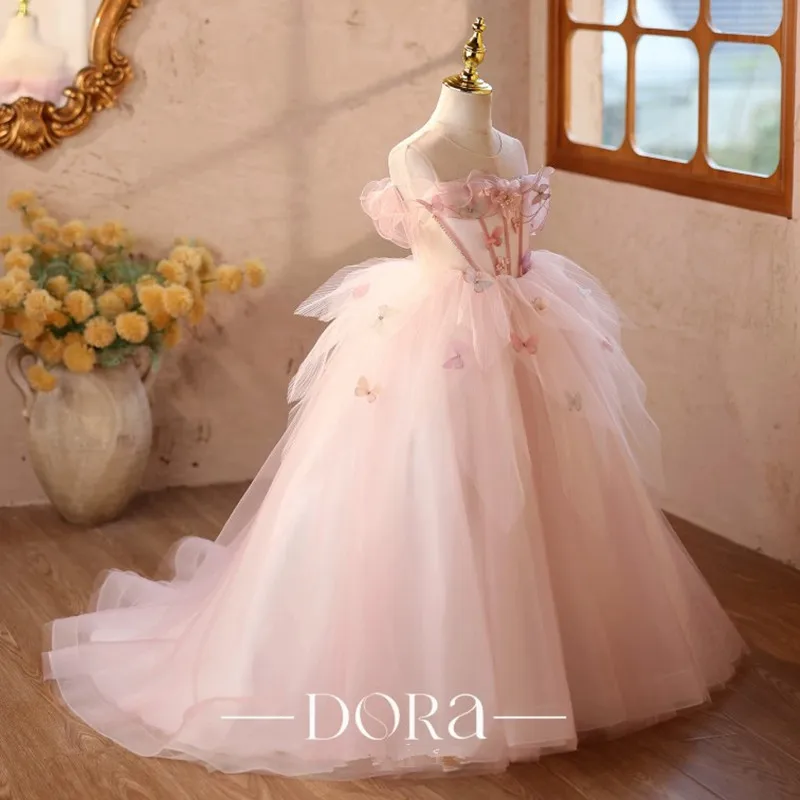 Hochwertiges Kinder-Prinzessinnenkleid für Klavierauftritte, Geburtstage, Hochzeiten, Blumenmädchenkleid A5082 Vestido de Festa Infantil – Detail 5