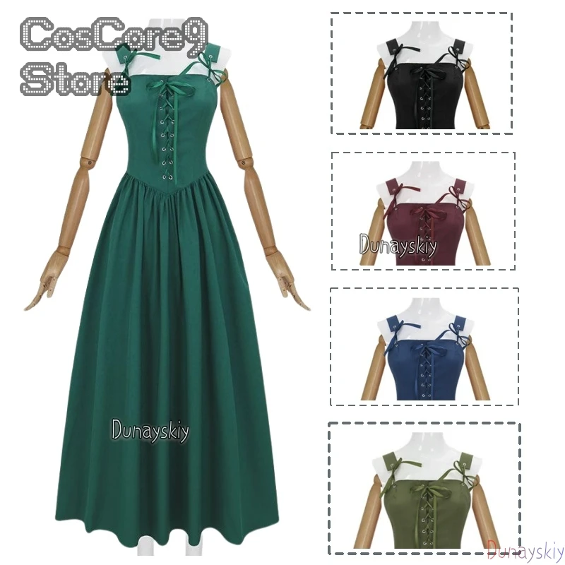 المرأة القرون الوسطى عصر النهضة كوسبفري كوسبلاي على فستان بتصميم بدلة سترة فيكتوريا الأميرة البخار فاسق حزام 2025 #2