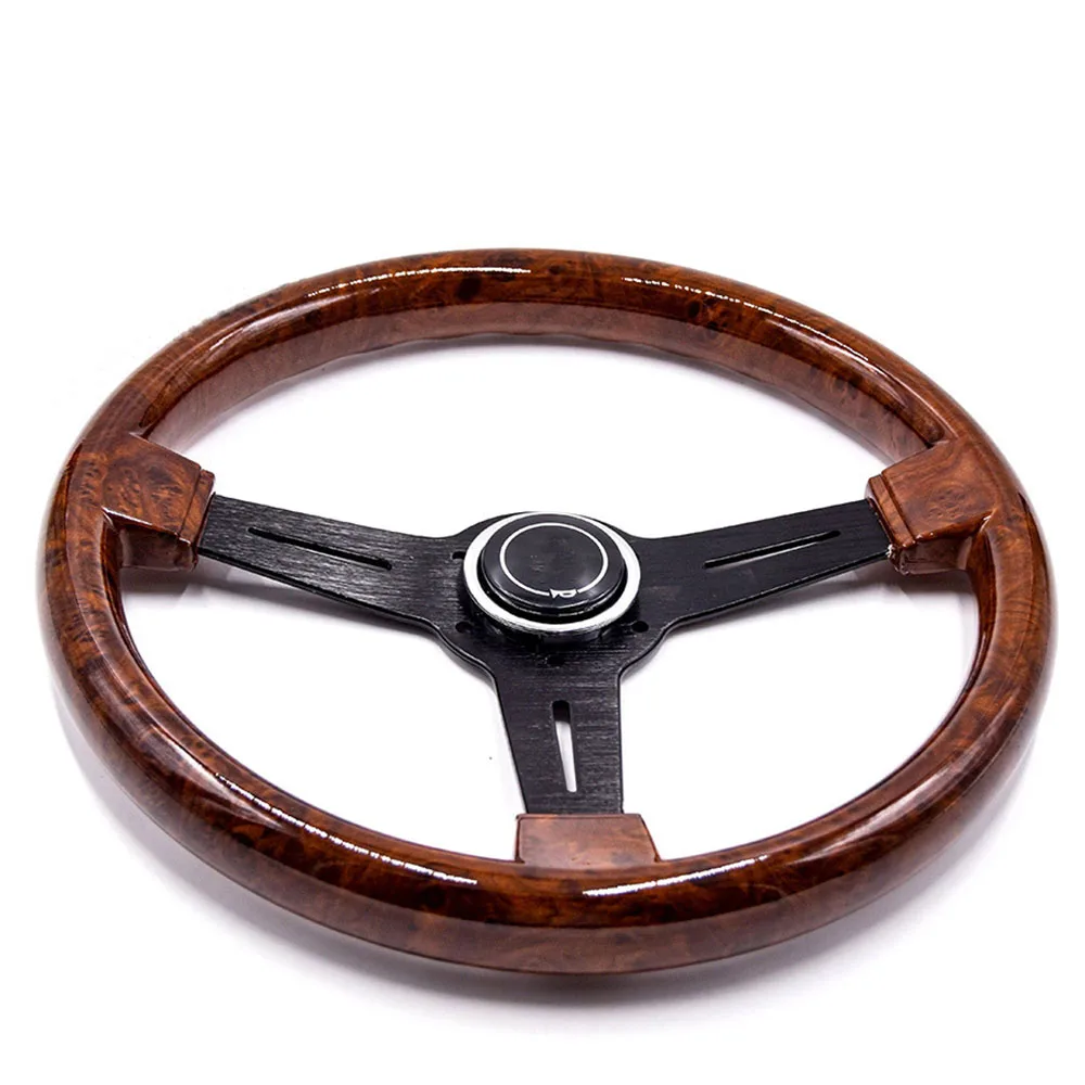

14 Inch Peach Wood Retro Universal Racing Steering Wheel Accessories Personalized Modification Steering Wheel Tool