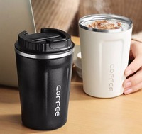 Thermo Cafe Car Thermos Mug for Tea Water Coffee Leak_Proof Travel Thermo Cup Coffee Mug 380ML Double Stainless Steel