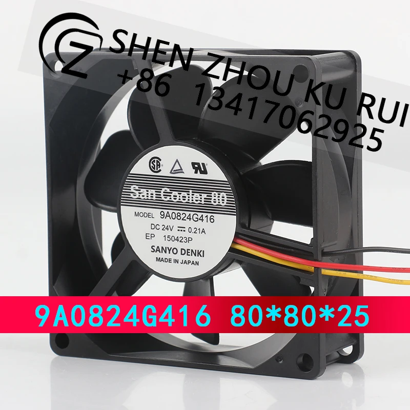 COOLING FAN Original Sanyo Server Mute three-wire 24V 0.21A 8025 inverter axial flow 9A0824G416