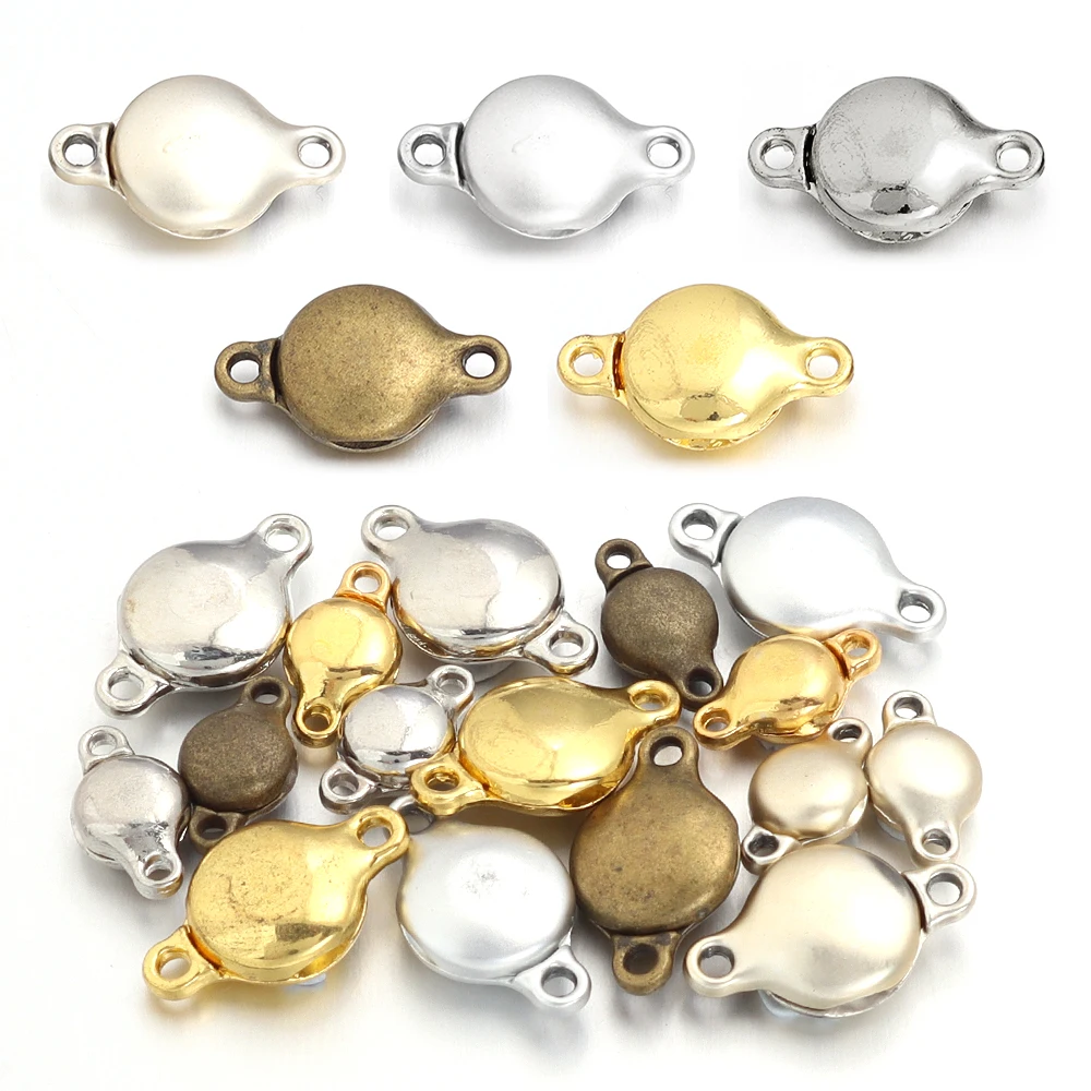 

5pcs/lot Alloy Magnetic Buckles Gold Flat Round End Clasps Connectors For DIY Craft Bracelet Necklace Jewelry Making Accessories