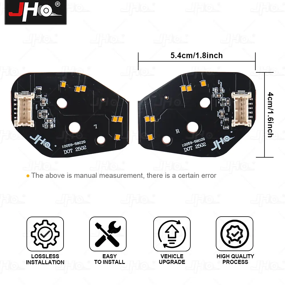 JHO Amber DRL Module Front LED Projector Headlights Frame Color Changing Replace For 2023 2024 2025 Ford Ranger Lariat Raptor T9