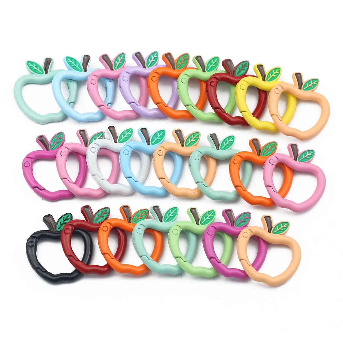 1 stks 28*30mm Metallic ijzer Geel Kleur Apple Vorm gesp Voor Sieraden Maken Charms Armband Ketting sleutelhanger DIY Accessoires