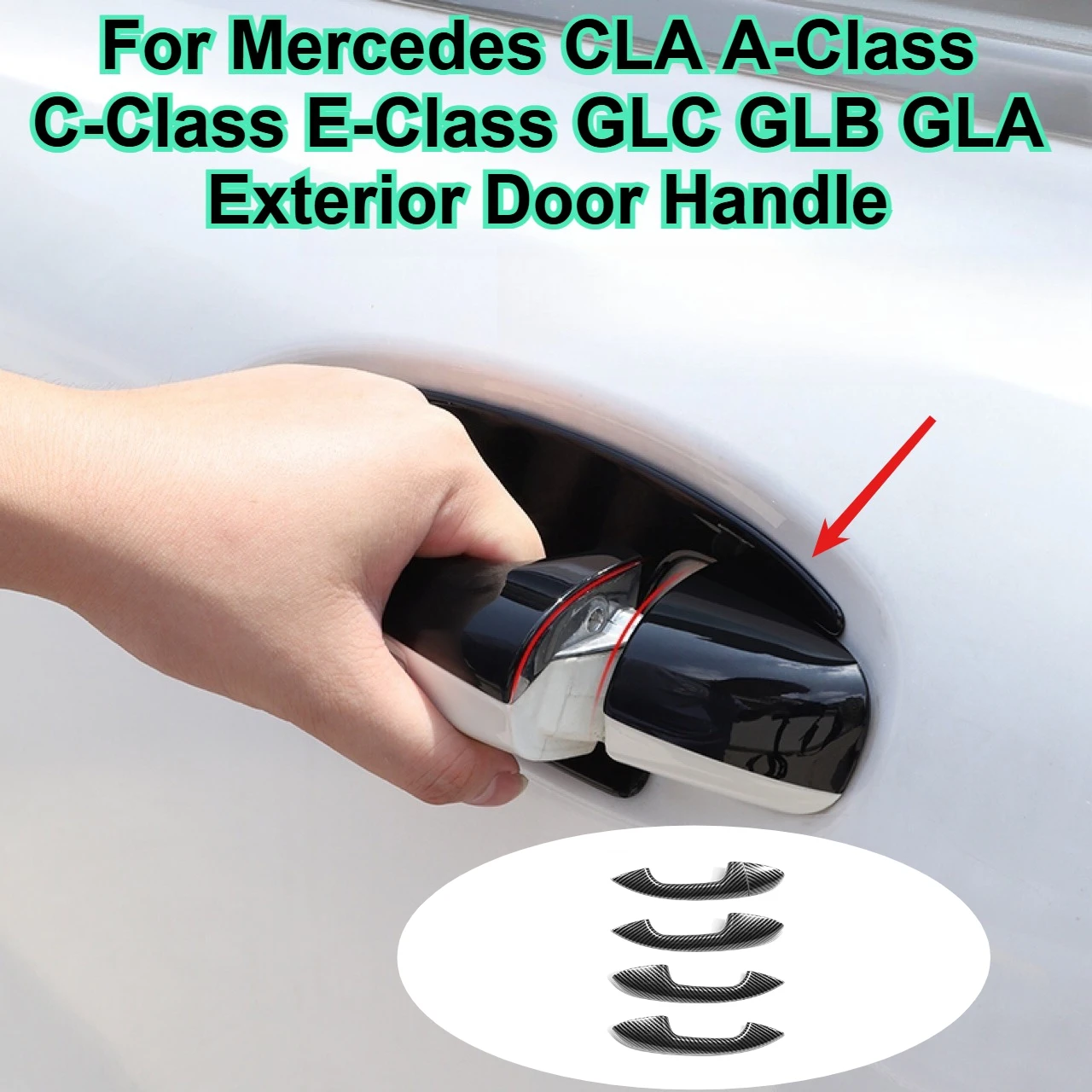

For Mercedes CLA A-Class C-Class E-Class GLC GLB GLA Exterior Door Handle Shell Trim Cover Sticker ABS Decoration Accessories