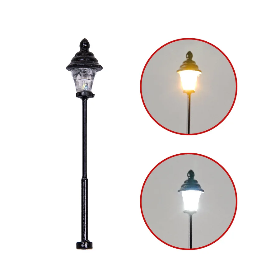  3PCS Miniature Street Lamp HO 1:87 Scale 3V Model Light For Railway Train/Post Lights/Dollhouse Fairy Garden Decor Dioramas