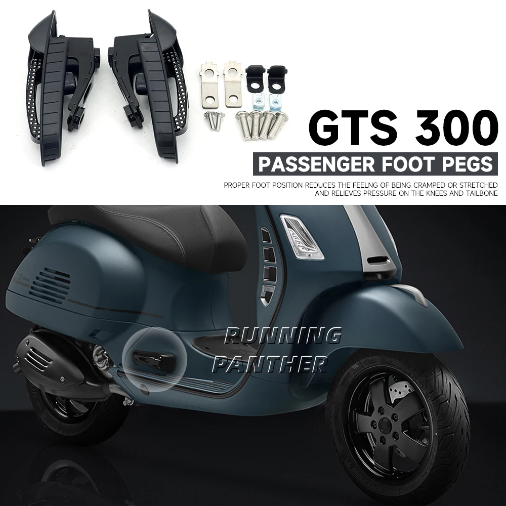 

Подставка для ног мотоцикла, педали для GTS 300 GTS300 2021 2022, алюминиевая подставка для ног, аксессуары для задних подножек, новинка