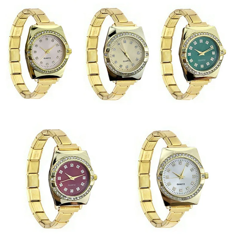 Classic Square Dial Diamond Inlay Quartz Watch Stainless Steel Bracelet Strap Ins Style Unisex Trend Student Daily Watch
