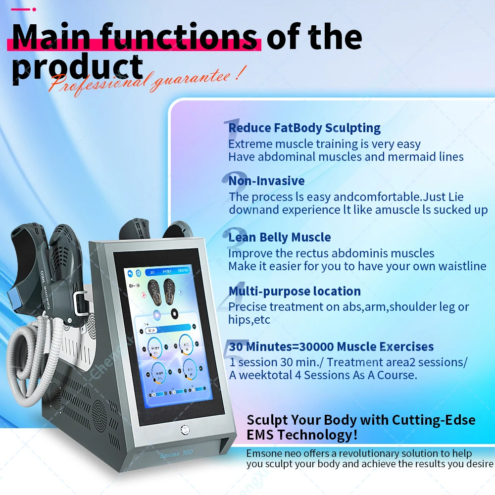 

Professional Emsone NEO Hiemt Muscle Stimulation 6500W RF Machine Body Sculpting Equipment Fat Burning Body Slimming
