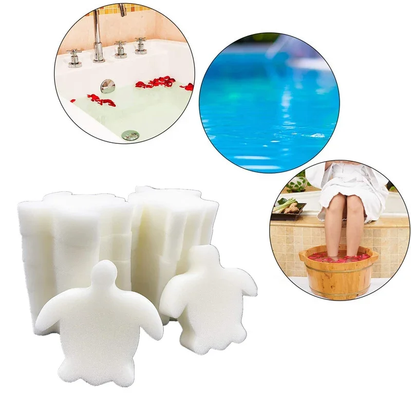 5/10Pcs Oil Absorbing Scum Sponge Turtle Shapes Clean Tools Accessories Remover Floating Sponges for Hot Tub Swimming Pool SPA