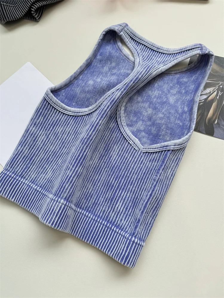 Seamless Yoga Top Fitness Sports  Gym Running Vest  Workout Women Athleisure Sleeveless Crop Top