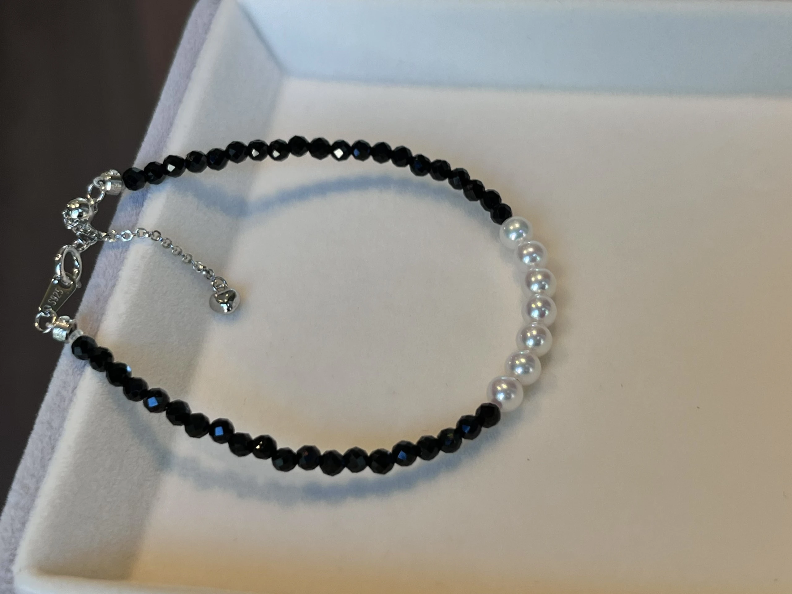 

Certificate Natual Black Spinel Natural Baby Pearl Bead String Aurora Luster Flawless Freshwater Pearl Strand Bracelet Jewellery