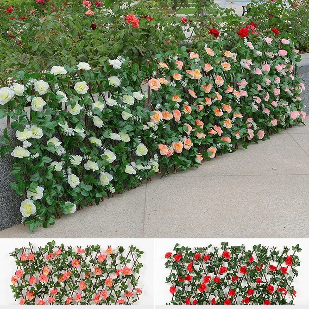 

Artificial Flower Wall Panel Background Garden Fence Vine Privacy Fence Wall Hedge Floral Background Hedge Home Yard Decoration
