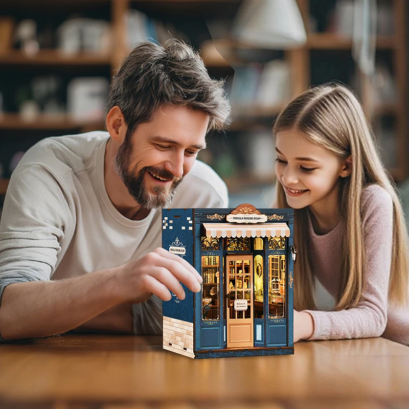 創造的なDIYミニチュアドールハウスキット、家具とLEDライト付き、クラフト愛好家向けDIY木製ハウスミニチュアハウスモデル