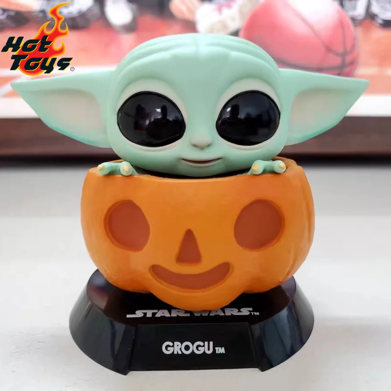 

Hot Toys Cosbaby Cosb1063 Mini The Mandalorian Grogu In Pumpkin Action Figure Halloween Cosplay Collectible 7.5cm Soldier Gift