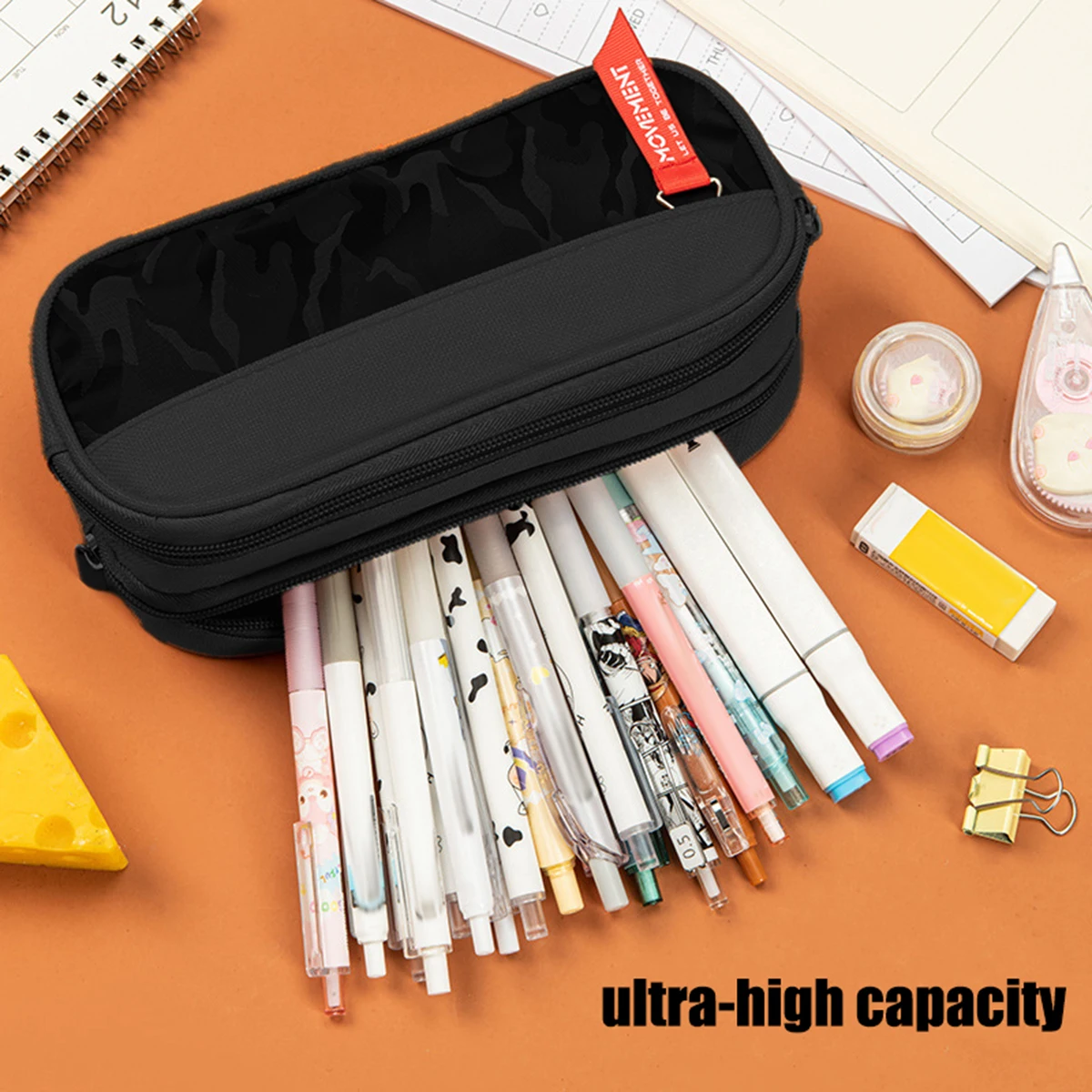 

Большой вместительный пенал для хранения канцелярских принадлежностей, сумка для ручек для мальчиков и девочек, двойная молния