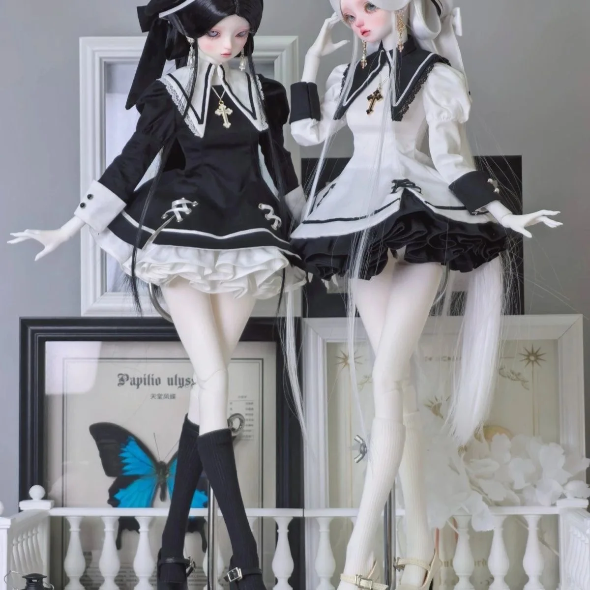 （customization 30day）BJD doll clothes suitable for 1/4  size white set clothes set doll accessories (4 points)