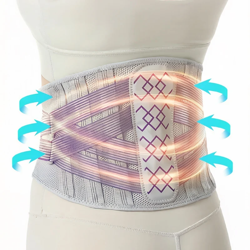 

Lumbar Support Brace with Support Stays & Pads Breathable Adjustable for Men Women Sciatica Scoliosis Herniated Disc Pain Relief