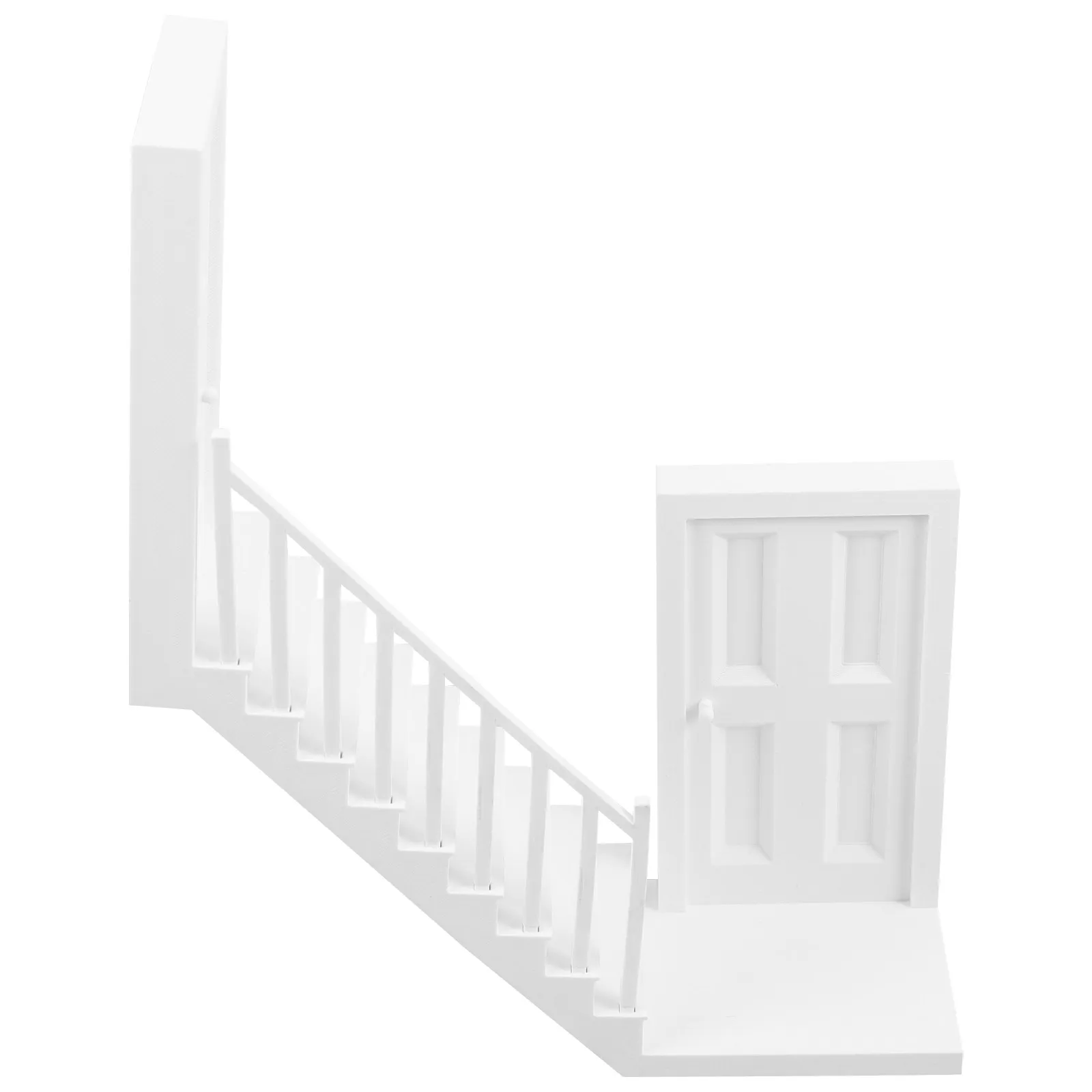 Versatile Miniature Stair Railing with Integrated Door Corner Configuration for Sand Table Handrail Prop Dollhouse Stairs Micro