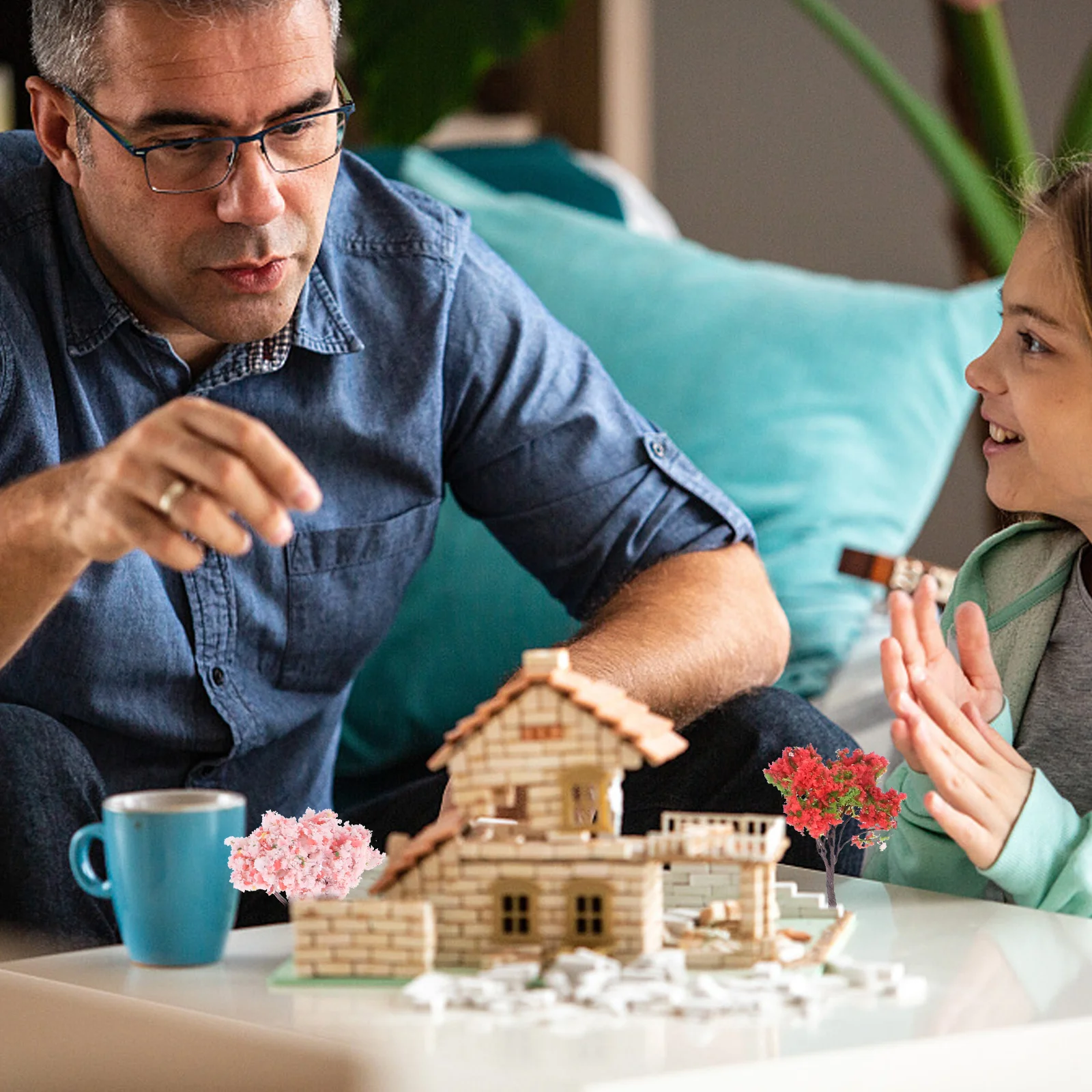 1 set 1 set decorazioni da giardino in miniatura decorazioni per albero finto per fai da te giardino fatato tavolo di sabbia pianta di simulazione albero di pino artificiale