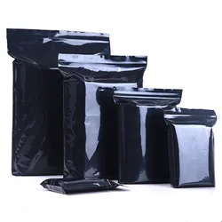 Black Ziplock Plastic Bag Heavy Duty Zipper Lock Reclosable Plastic Bags Suitable for Coffee Beans