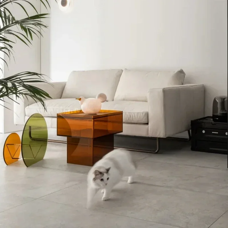 Nordic sofa small side few modern simple acrylic corner few model room storage magazine rack bedroom bedside table cabinet