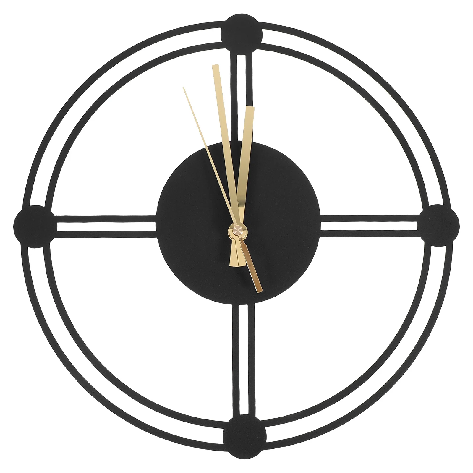 

Metal Wall Clock Garden Inspired Elegant Minimalist Iron Art Silent Non Ticking Indoor Outdoor Decorative Wall Clock for Living