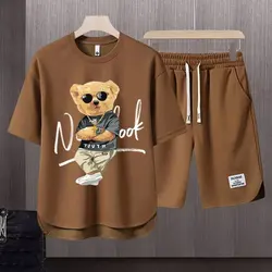 2023 estate uomo abbigliamento tuta Set giappone moda Harajuku tuta uomo 2 pezzi Set Casual manica corta T-shirt + pantaloncini