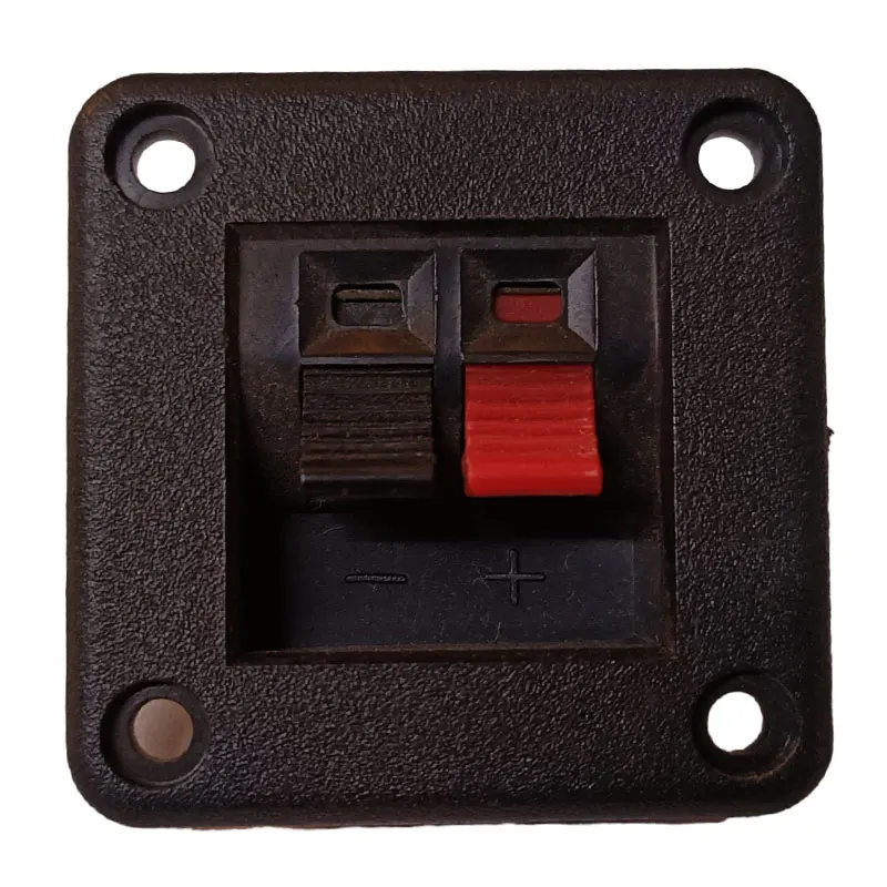 2 Way 43x43mm ABS Audio Copper Banana Socket Jack Binding Post Plug Wire Cup Speaker Terminal Box Plate Connector