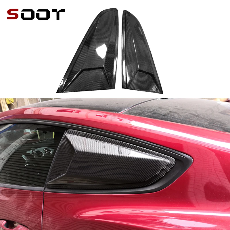 

For Ford Mustang ROBOT Style Carbon Fiber black Car Styling Rear Window Louvers Car Rear Window Blinds Side Tuyere Auto Parts